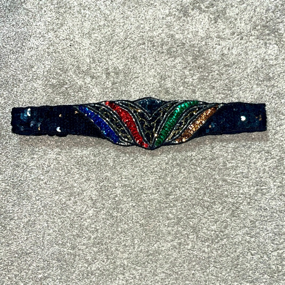 Sequin Belt Black Blue Red Green Yellow